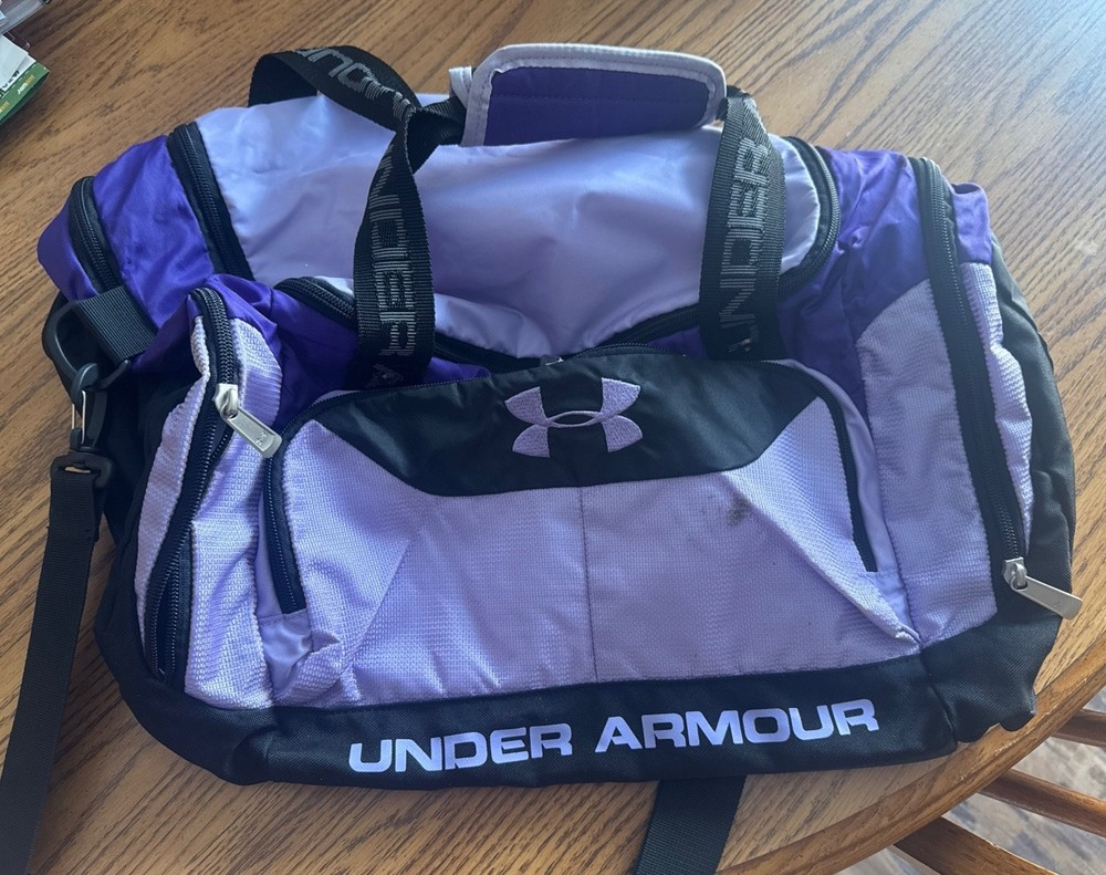 Under Armour Purple Duffle Gym Bag for Travel Workouts Protect This House