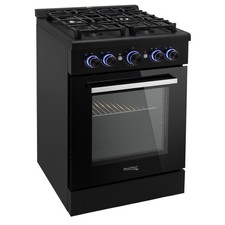 RecPro RV 24" Stove – Black Gas Range, 12,000 BTU, 4 Burners