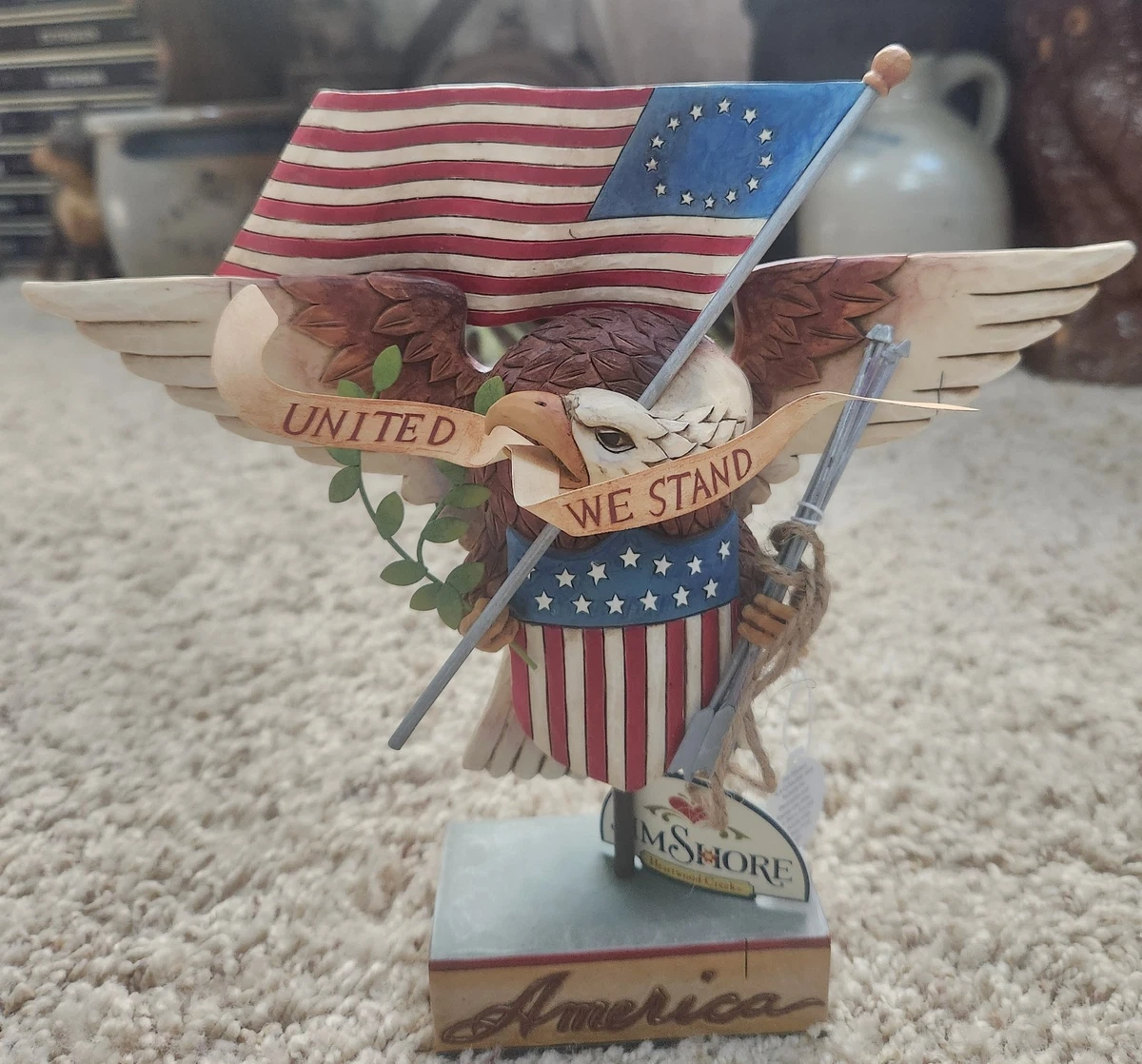 Jim Shore Statuina Uccelli Patriottici Impilati – Artigianale Heartwood Creek, 19,6 Cm
