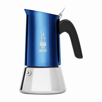 Bialetti Venus Induction Stovetop Espresso Maker, Stainless Steel, 6-Cup, Blue