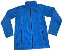 Columbia Sweater Blue Fleece Full Zip Outdoors Youth Boys Size L 14/16 