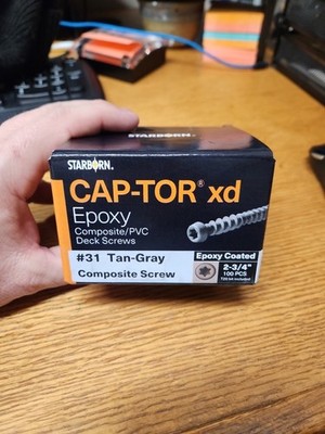 (100-Pk) CAP-TOR xd Epoxy Composite/PVC Deck Screws #31 Tan Grey (#10 2-3/4)