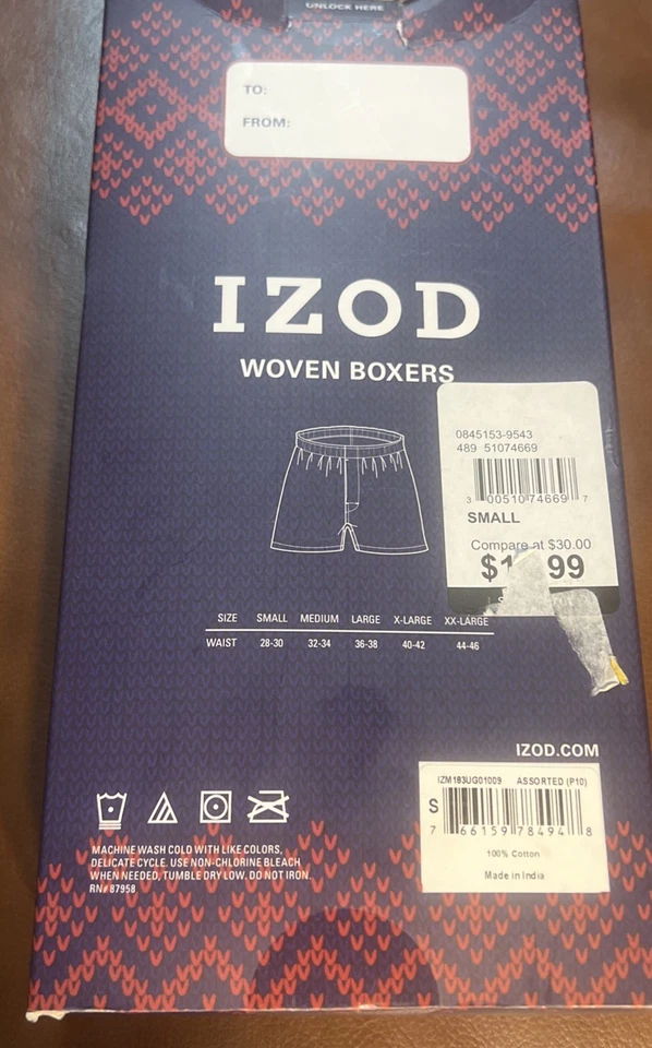 Боксеры Izod тканые хлопок в ассортименте - упаковка 3 шт. маленькие - Изображение 2 из 2