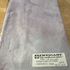 Zweigart Needlework 24 X 20 Belfast Linen 32 Ct Dusk Cross Stitch Overdye Fabric