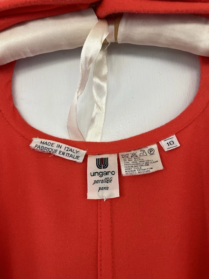 Abrigo Emanuel Ungaro Parallele Vintage Lana Cachemira Naranja Pálido Columpio Foto 4 de 4