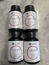 Vitamin World L-Arginine 500MG - 100 Capsules - EX 10/25 - LOT of 4