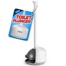 FORASTO Toilet Plunger with Holder  Plungers for Bathroom 1Pack, White