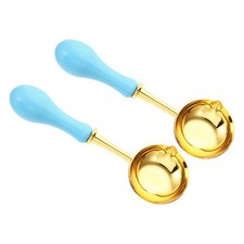 4" Wax Seal Spoon, 2Pcs Vintage Wax Sealing Melting Spoon, Sky Blue