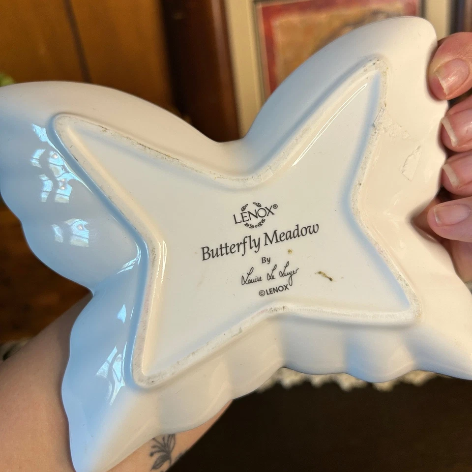 Bandeja de Plato Decorativa Lenox Mariposa Prado Flor Amarilla Libélula Abeja Ladybug Foto 4 de 4