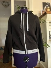 Calvin Klein Sleepwear Damen Jacke Hoodie Schwarz Gr. M  Frauen Jacke  edel