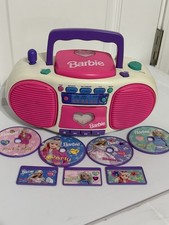 Vintage Barbie Dance With Me Talking Boombox with 4 CDs and 3 cassettes working