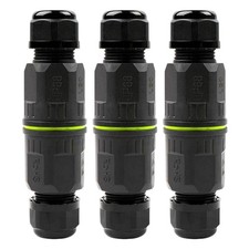 IP68 Waterproof Cable Connectors Pack of 3 for Outdoor Garden and Power Use