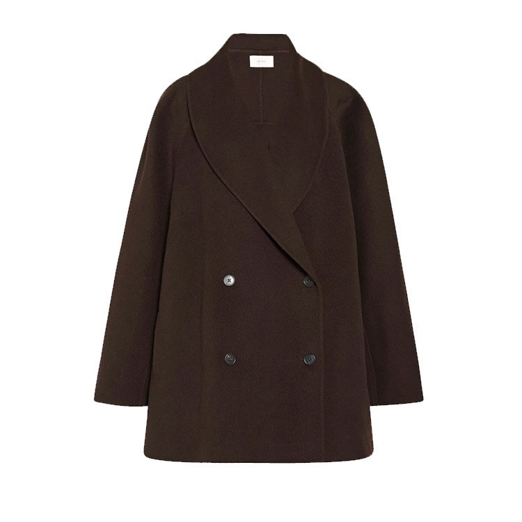 FILA Giacca cappotto THE ROW donna lana retrò classico semplice autunno inverno marrone sciolto