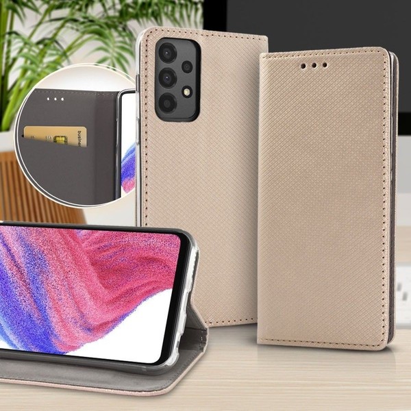 Book Cover Smart Magnet FüR Samsung Galaxy S25, Gold Buch Tasche Etui-image