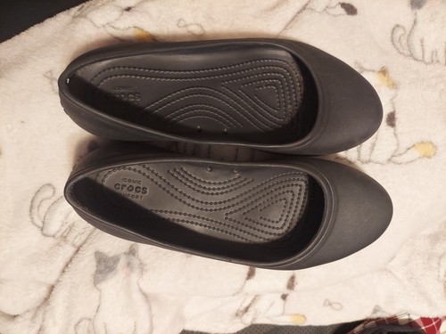 Crocs Lina Ballet Flats Womens 8 BLACK Slip On Iconic Comfort Closed Toe Shoes - Bild 5 von 5
