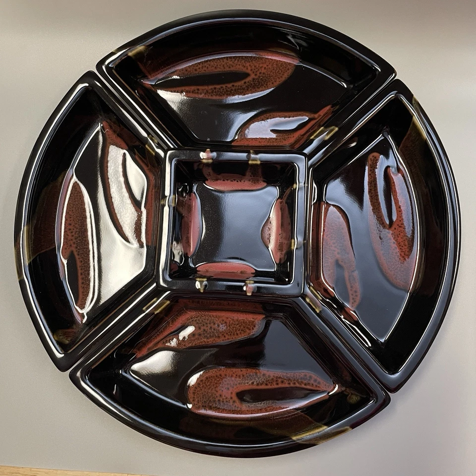 Vintage Glump’s Divided Appetizer Rotating Platter Lazy Susan 5 Section Japanese - Image 2 of 4