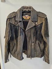 Vintage Harley Davidson Womans Rough Leather Jacket Med