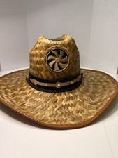 Kool Breeze Men's Cowboy Solar Hat Built-in Fan Solar Powered 18” Straw Medium