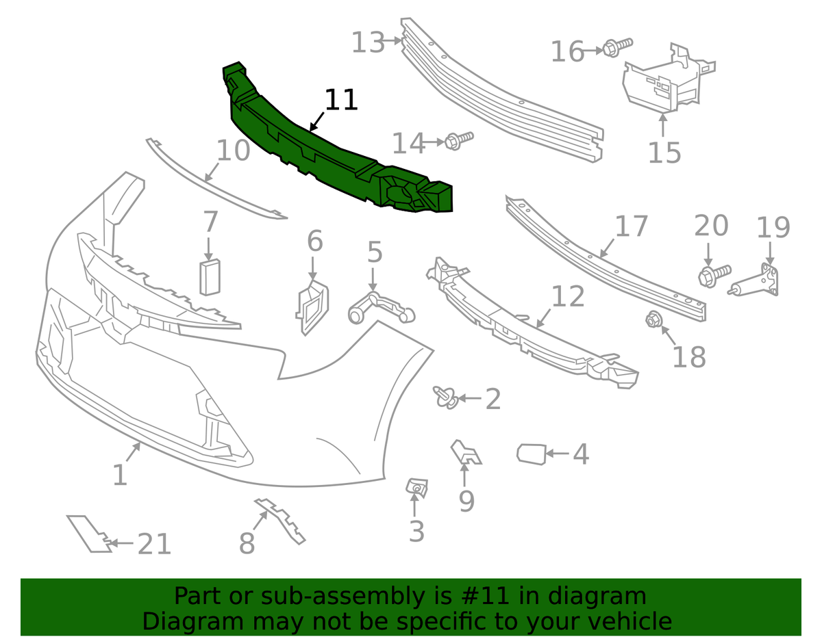 ヒロヒロ Genuine OEM Toyota 52611-02100 Front Bumper Impact Absorber