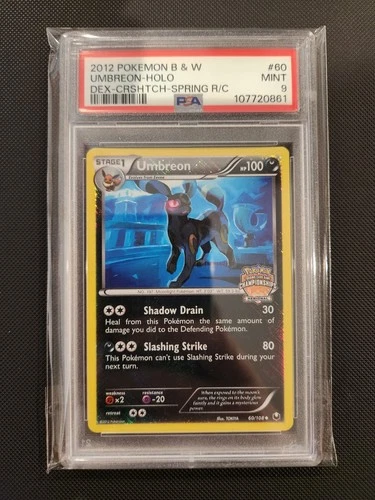 PSA 9 2012 Umbreon #60 Crosshatch-Holo Spring Regional Stamped B&W Pokemon