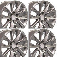Set Of 4 20 Inch Gloss Silver Alloy Wheel Rim Kit For Chevy Avalanche 1500 Vvme