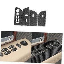 Real Carbon Fiber Car Window Lift Switch Panel Frame Cover Window Lifting Black