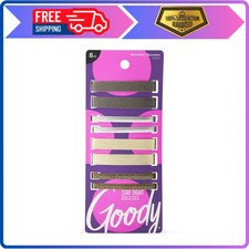 Goody Stay Tight Hair Barrettes 8 Ct Assorted Metallic Non-Slip Flat Clips