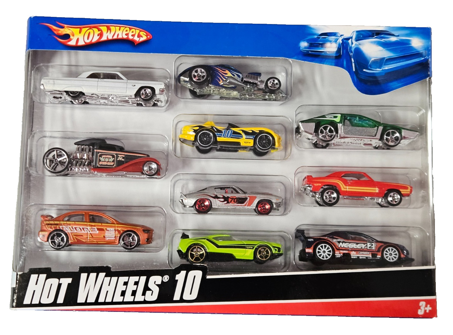 Hot Wheels 10 pack 2009 Dodge Viper RT/10 2008 Mitsubishi Lancer Evolution EVO