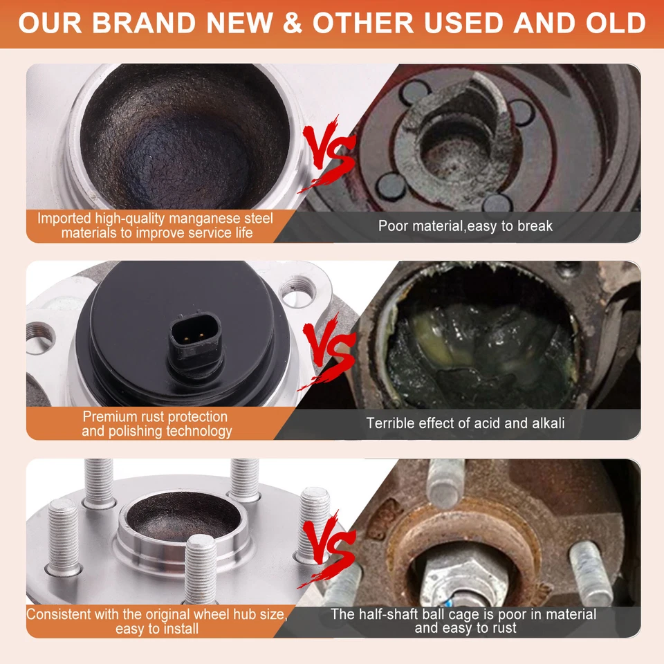 2PCS Front Wheel Hub Bearing Assembly For 2007-2017 Lexus Ls460 with ABS Foto 2 de 4