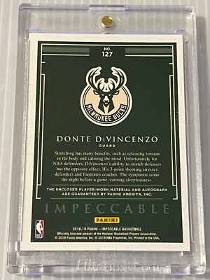 2018-19 Panini Impeccable Donte Divincenzo Rookie Patch Auto /25 