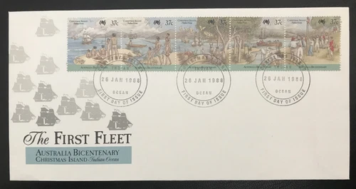 CHRISTMAS ISLANDS - 1988 AUSTRALIAN BICENTENARY FIRST DAY COVER SG 246-250