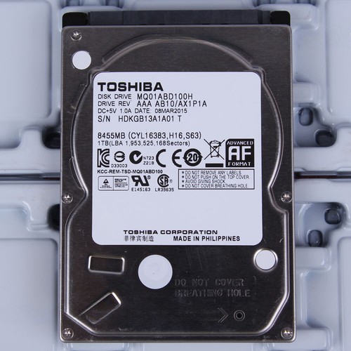 TOSHIBA (MQ01ABD100H) 1 TB 2.5" 32 MB 5400 RPM SATA3 Laptop Hard Disk Drive HDD - Picture 2 of 3