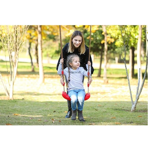 Siège de balançoire suspendu pour aire de jeux avec corde réglable Garden Red - Afbeelding 3 van 11
