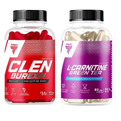 CLENBUREXIN 90Caps + L-CARNITINE GREEN TEA 90Caps - Thermogenic Fat Burner Pills