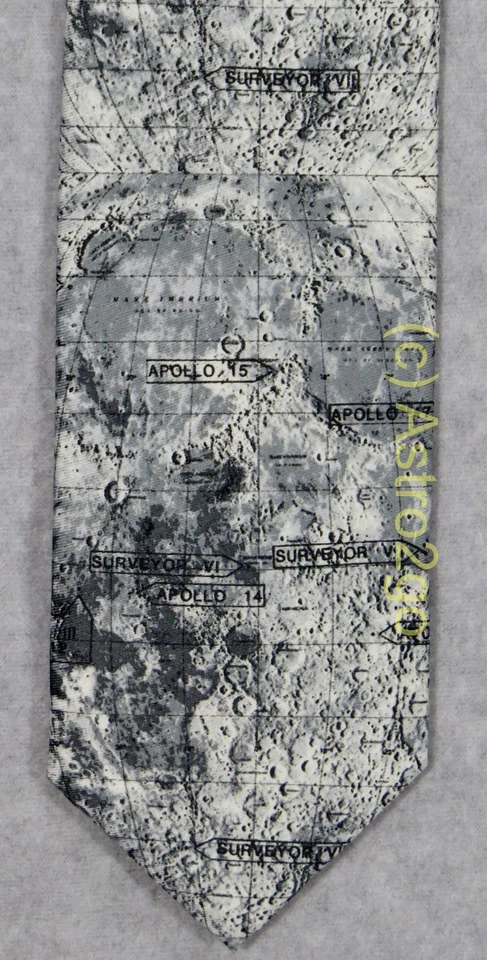 MAPA DE ATERRIZAJE LUNAR--CRÁTERES APOLLO ASTRONOMÍA CIENCIA Corbata de microfibra Wild Ties Foto 4 de 4