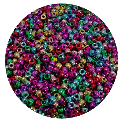 Bright, Pearlised, Clear And Neon 9mm x6mm Assorted Colour Pony Beads - Picture 9 of 13