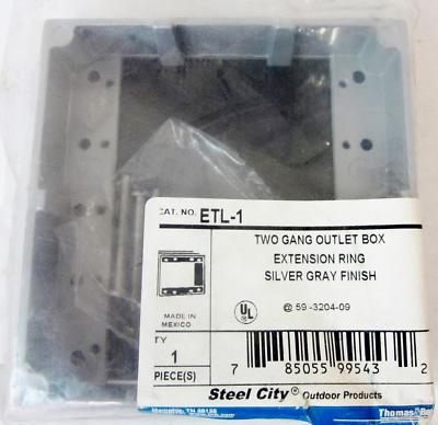 THOMAS AND BETTS ETL-1 2 GANG OUTLET BOX EXTENSION RING - NEW