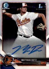 2018 Bowman Chrome Prospects Autographs Matthias Dietz RC Auto #CPA-MD