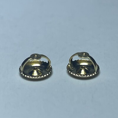 Solid 14kt Yellow Gold Screw Back Nut Earring Back 1 Piece
