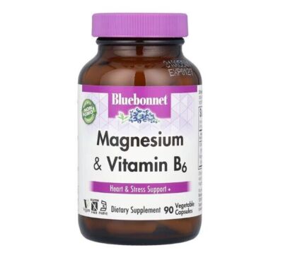 Bluebonnet Nutrition, Magnesium & B6, Magnesium und B6, 90 pflanzliche Kapseln