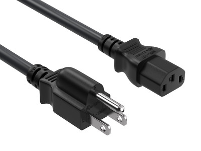 Cable Leader 1FT 18 AWG Universal Power Cord IEC320 C13 to NEMA 5-15P
