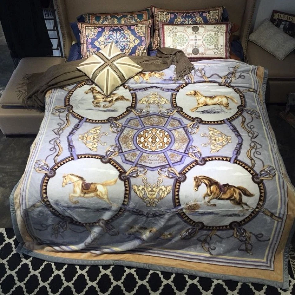 Korean Mink Fleece Organic King Blanket, 2 Ply Reversible Silky Soft Plush Warm - Image 2 of 4