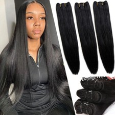 Brazilian Soft Virgin Unprocessed 100 Human Hair Weave Extensions 3Bundles 300g