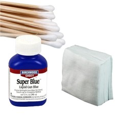 Birchwood Casey Super Blue Liquid Gun Cold Blue with Swabs Patches 3oz Bottle