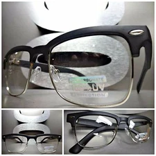 Men's Women CLASSIC VINTAGE RETRO Style Clear Lens EYE GLASSES Matte Black Frame