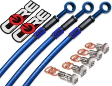 CBR 1000RR Blue Brake Lines 2008-2016 NON-ABS Honda Front-Rear Steel Braided Kit