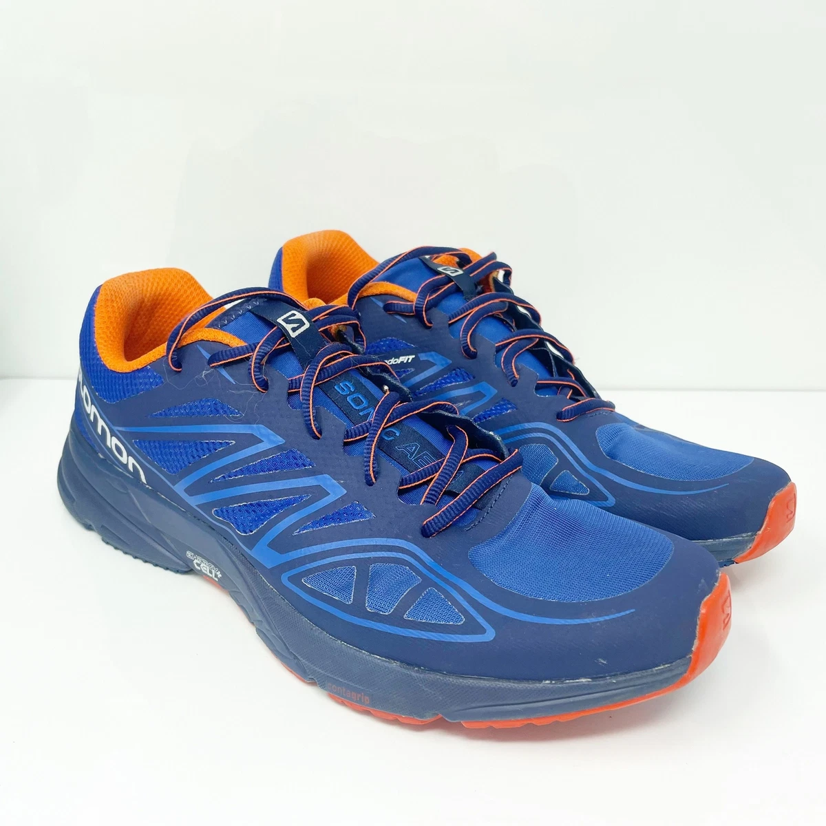 Salomon Mens Sonic Aero 393493 Blue Running Shoes Sneakers Size