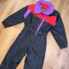Womens 1980s Ski Suit One Piece Snowsuit Cornice Snow Bib Vintage retro Large