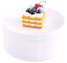 Hioasis 100pcs White Plastic Plates & 7.5 inch White Disposable Dessert Plate...