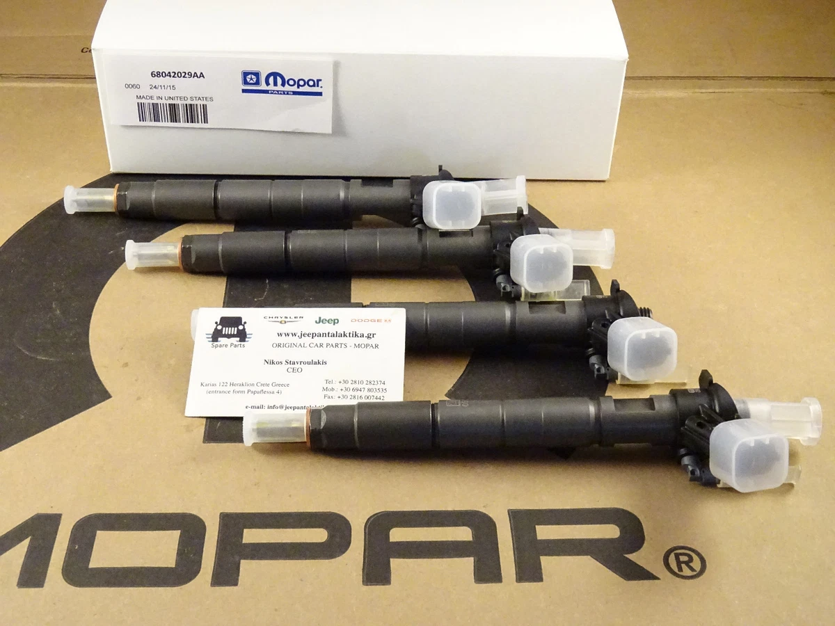 4x Diesel Fuel Injector Jeep Wrangler JK 2.8CRD 07-10 68042029AA 